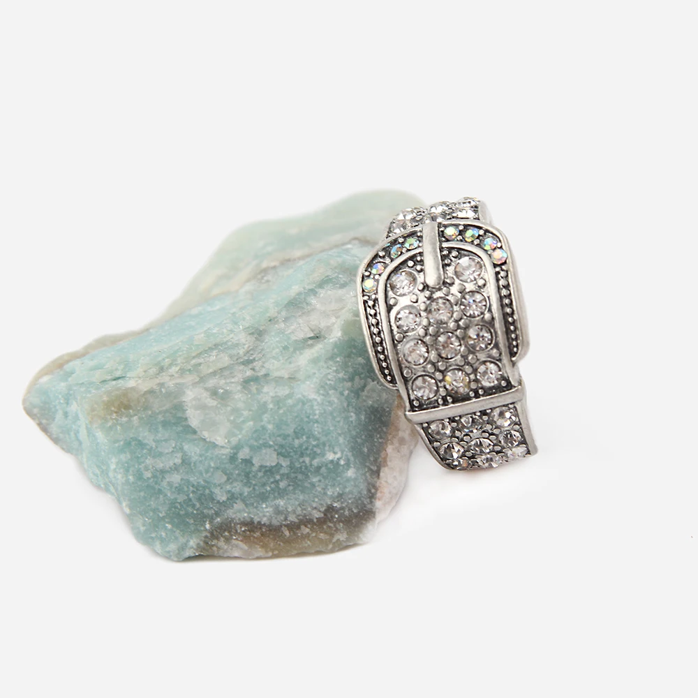 Антипосеребренное кольцо эффект AB стекло камень индивидуальность последние