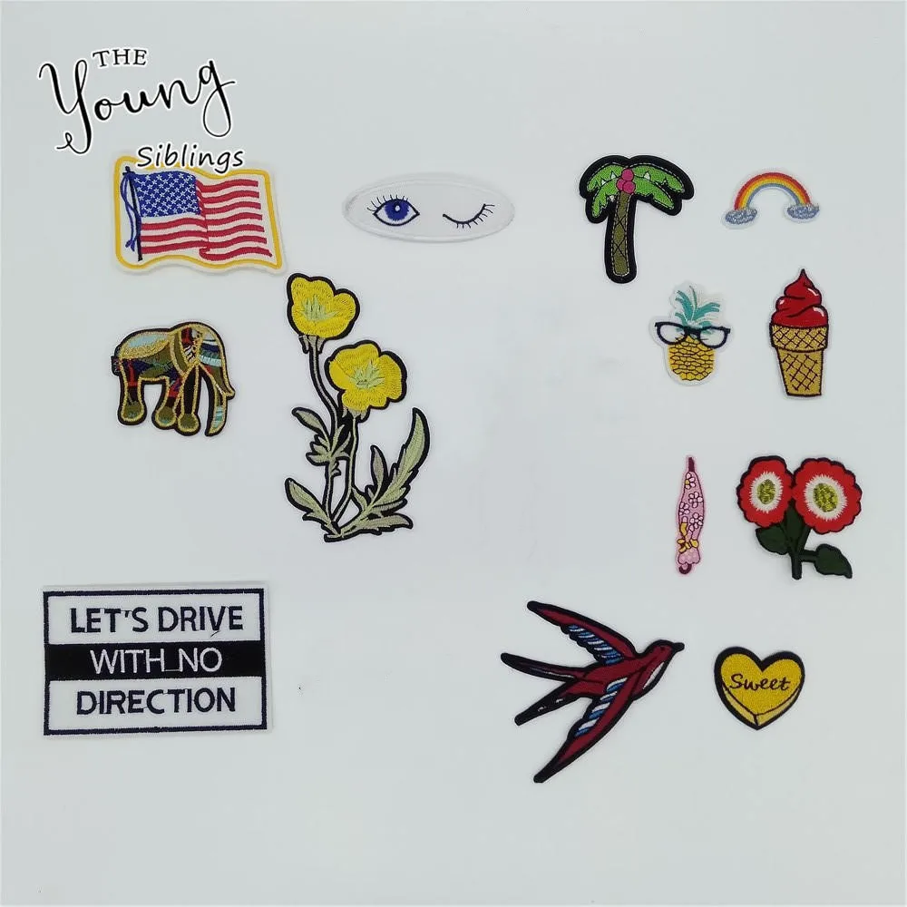 Декоративная заплатка с рисунком из мультфильма вышитая аппликация для DIY