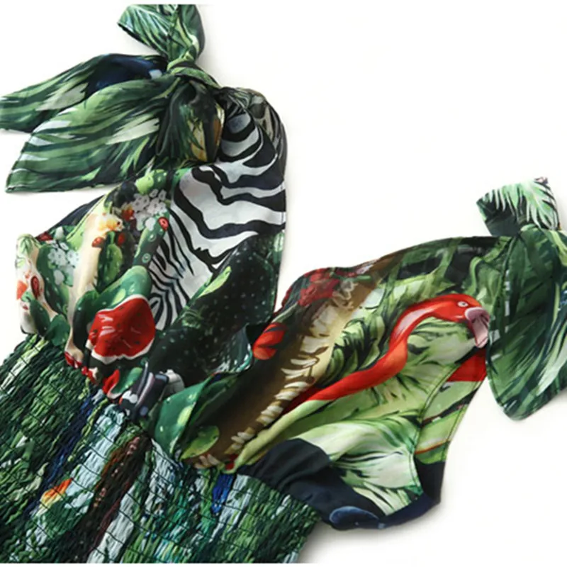 Женское шифоновое платье макси подиумное Зеленое Длинное Платье на бретелях с