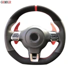 Чехол рулевого колеса автомобиля черная натуральная кожа замша для Volkswagen Golf 6 GTI MK6 VW Polo GTI Scirocco R Passat CC R-Line 2010