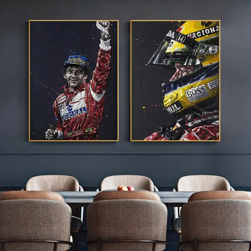 

Ayrton Senna F1 Formula Legend Star Champion Race Car Canvas Painting Vintage Poster Wall Art Picture for Home Decor Cuadros