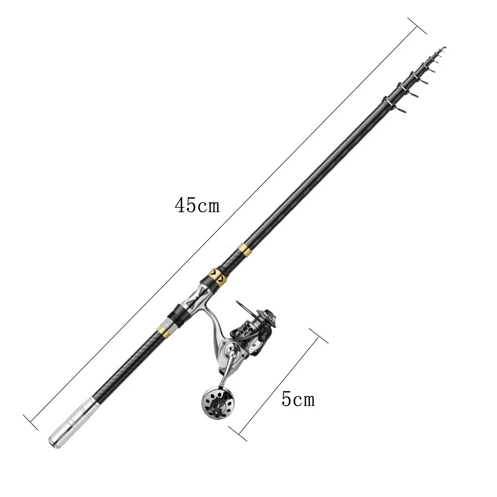 

Carbon Fiber Telescopic Fishing Rod 1.8m-2.1m Portable Spinning Fishing Rod Pole Travel Sea Boat Rock Fishing Rod *p