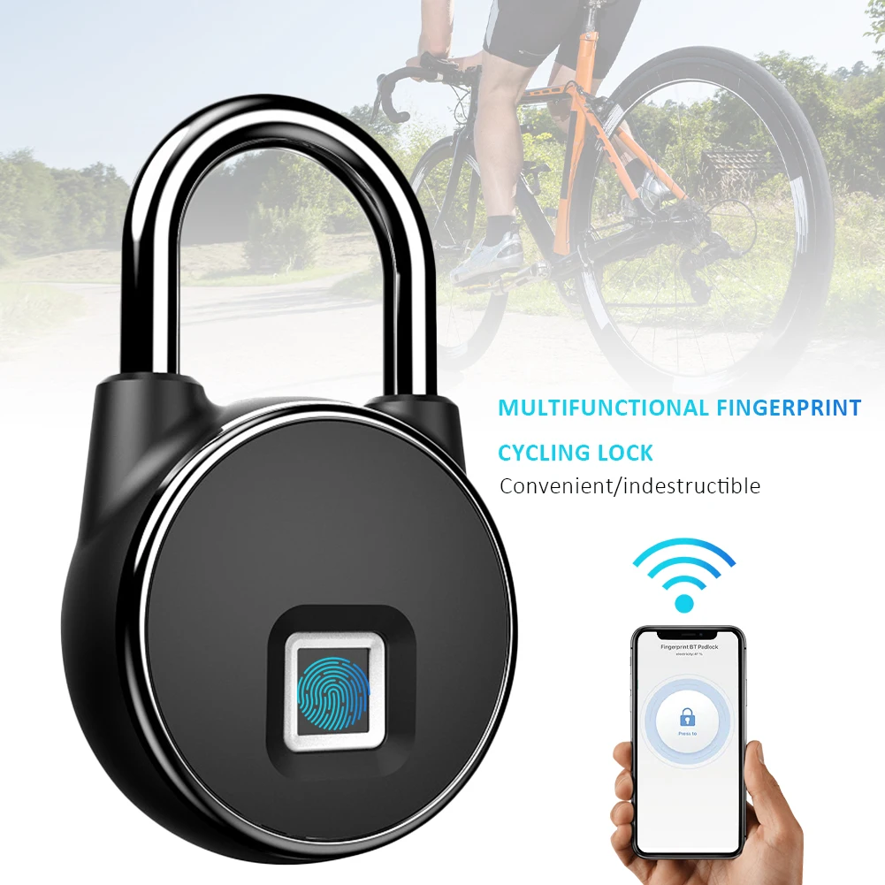 

Fingerprint Padlock Smart Keyless Anti-Theft Lock Via APP/Fingerprint Unlock With 10 Storage For Door Suitcase Bike Accessories