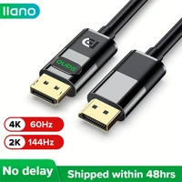 llano displayport male to male cable 4k hdr 60hz 2k 144hz display port adapter cable for laptop tv video pc accessories 3m2m