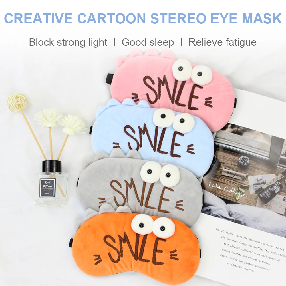 

Cute Children Sleep Eye Mask Sort Plush Kids Blindfold Eyes Cover To Sleeping Girl Smile Girl Anime Cartoon Bandage Travel Relax