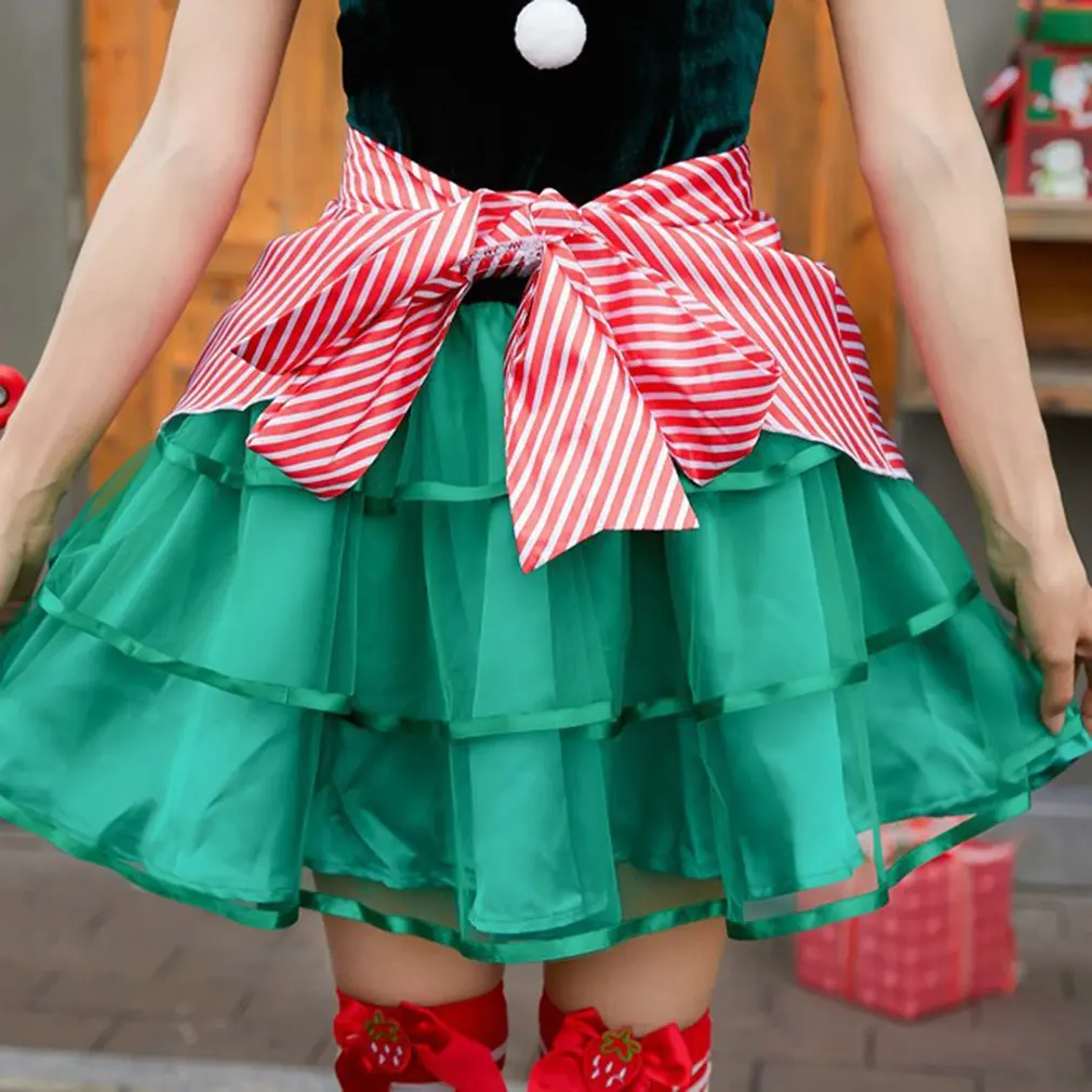 

Comfortable Soft Ladies Adult Pettiskirt Christmas Dress Cake Skirt Wrap Breast Dress Christmas Dress