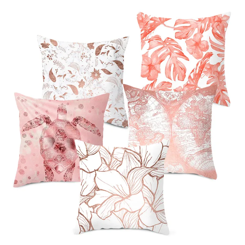 Позолоченная розовая Золотая Геометрическая наволочка Fuwatacchi чехол в виде