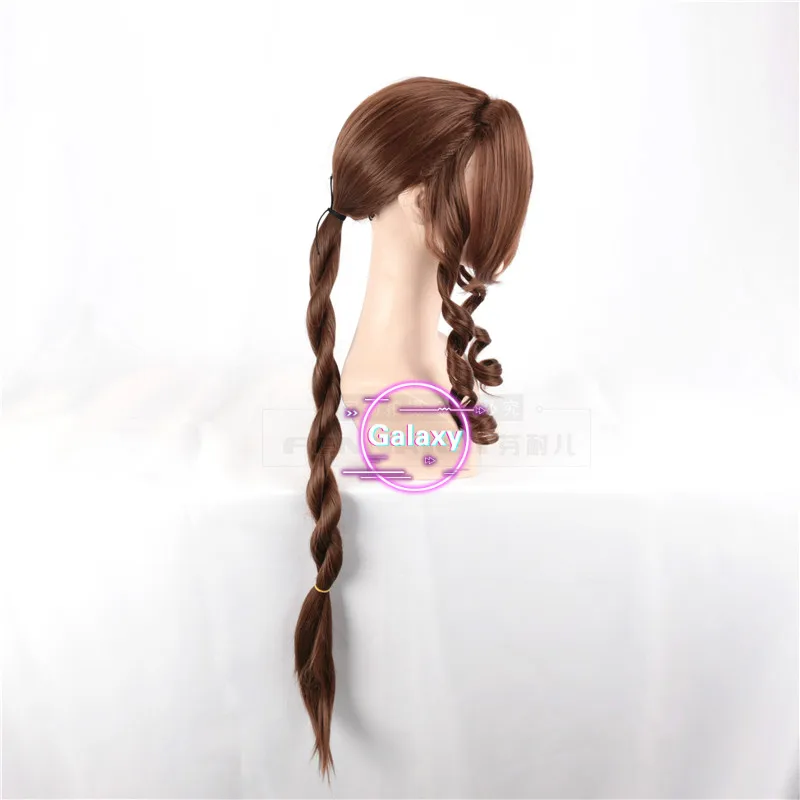 FF VII Aerith Gainsborough волнистые кудрявые коричневые длинные плетеные синтетические