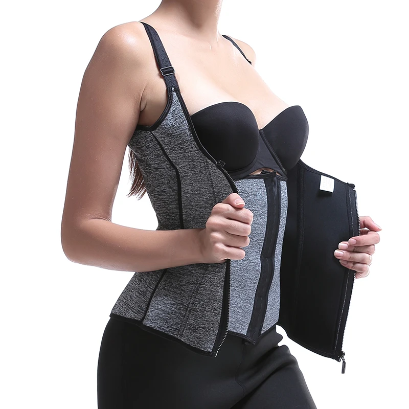 Корсет Женский на молнии утягивающий корсет для талии майка с регулируемыми