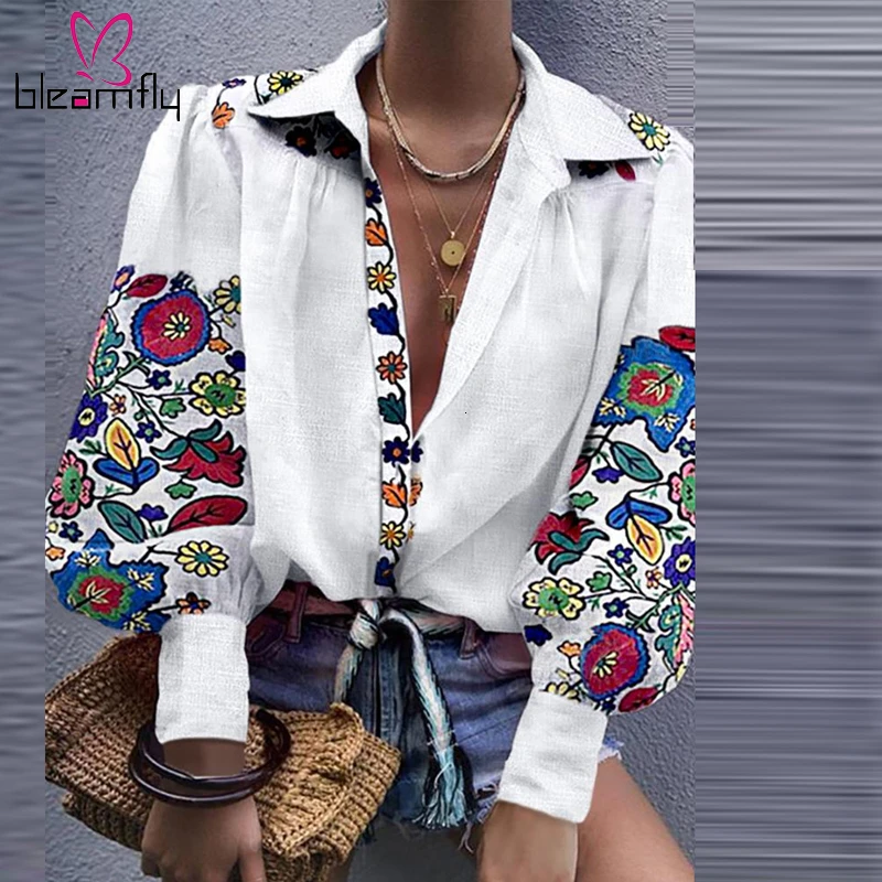 2019 Осенняя женская элегантная рубашка для отдыха с v образным вырезом Женский