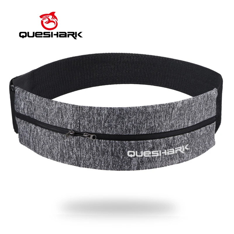 Спортивная сумка QUESHARK с эластичным поясом двойной карман на молнии поясная для