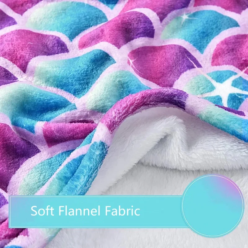 Одеяло с хвостом русалки для всей семьи теплый флисовый матрас маленьких девочек