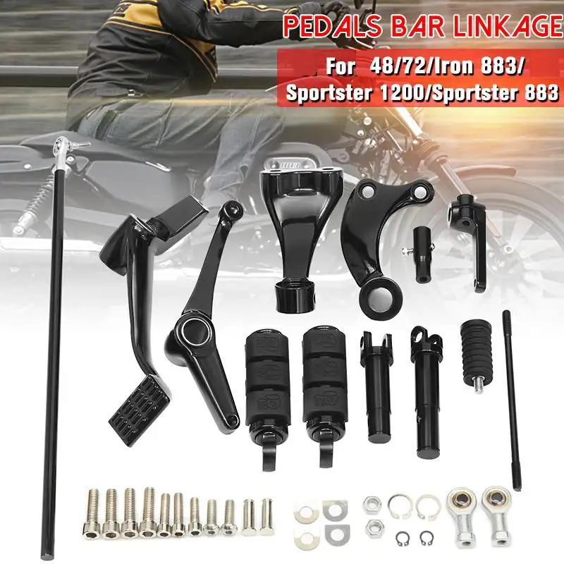 

Motorcycle Gloss Black Forward Controls Skull Pegs Levers Linkages Complete Kit For Sportster 2014 2015 2016 2017 XL883 1200