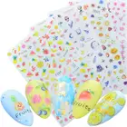 1 лист, 3D наклейки для ногтей, клейкие наклейки, цветы, листья, геометрия, фрукты, десерт, дизайны, слайдеры, тату, маникюрные украшения