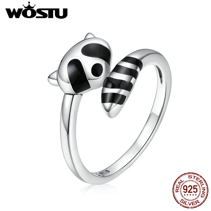 Женское Открытое кольцо из серебра 925 пробы с черной эмалью|Кольца| |