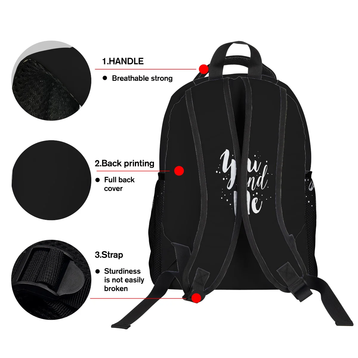 Рюкзак Text You And Me для студентов колледжа износостойкий рюкзак ноутбука сумка книг