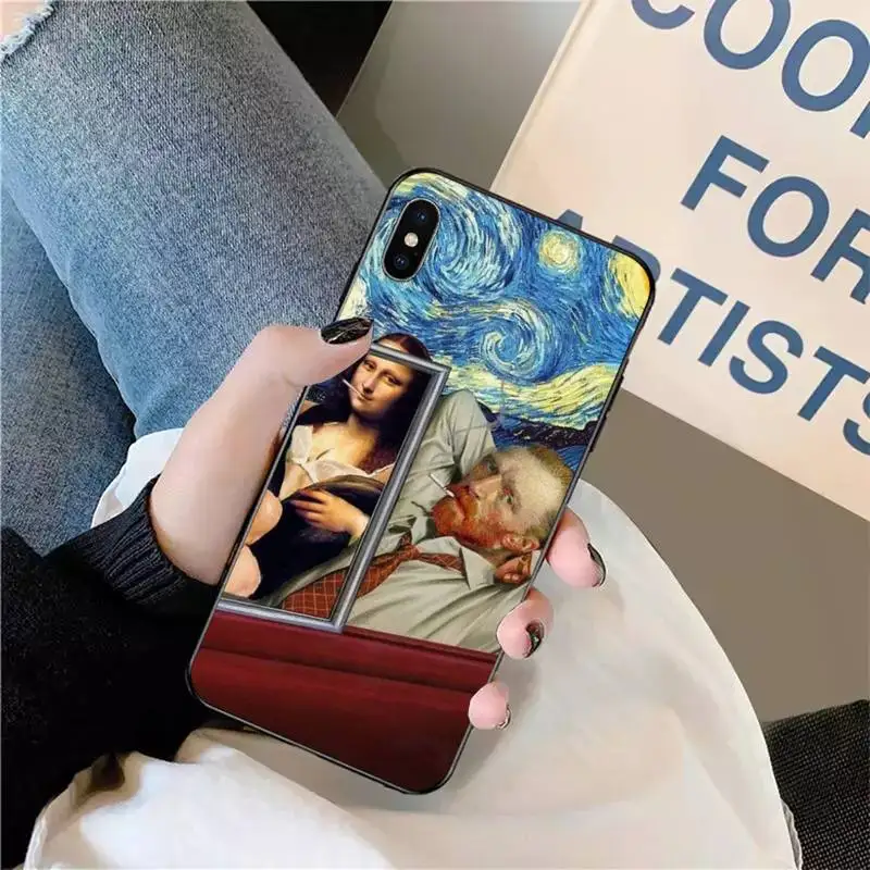 

Van Gogh Mona Lisa art Phone Case for iPhone 11 12 pro XS MAX 8 7 6 6S Plus X 5S SE 2020 XR mini
