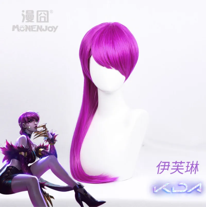 Game Character LOL K/DA Evelynn Cosplay Wigs Rose Red KDA Heat Resistant Synthetic Hair Perucas Cosplay Wig