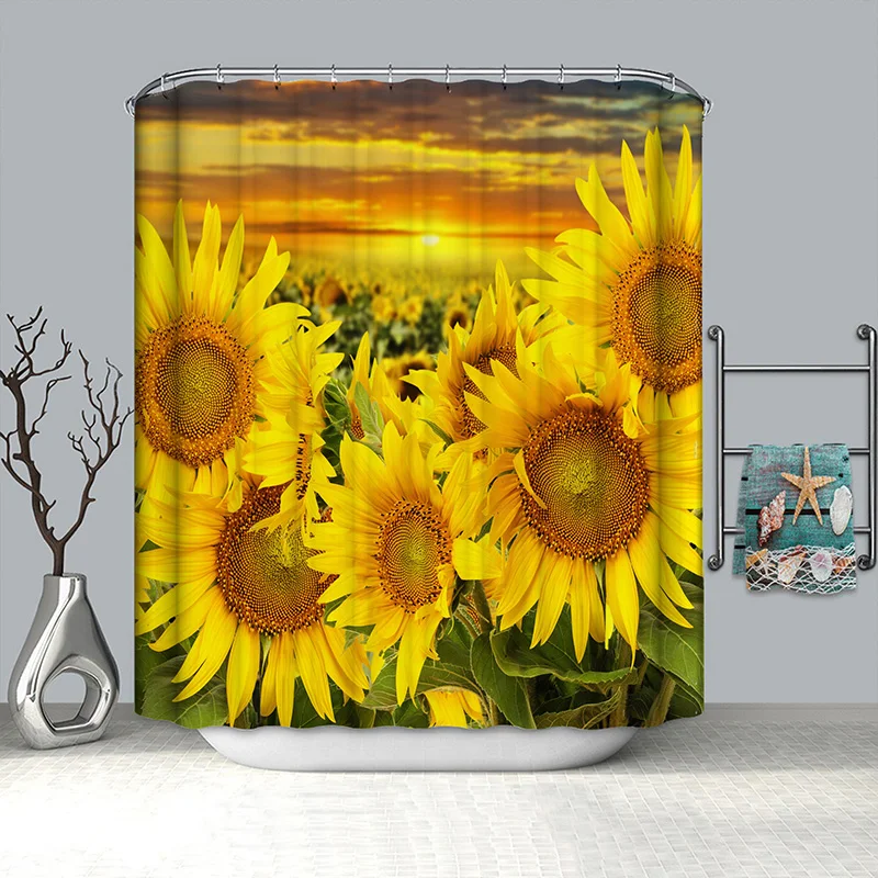 

daisy flower shower curtain yellow sunflower bathroom curtain for bathroom drop shipping curtain shower