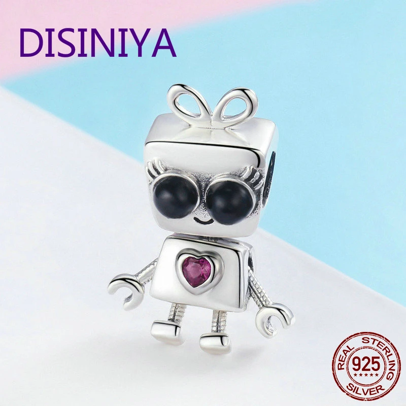 DISINIYA 100% Серебро 925 пробы робот ювелирные изделия DIY Подходит для Pandora браслет