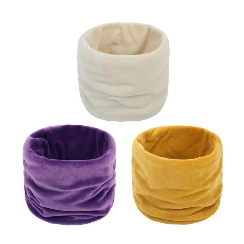 

2020 New Fashion Winter Warmer Scarf Solid Color Velvet Fabric Ring Scarf Women Outdoor Sports Hiking Scarf Neck Cover