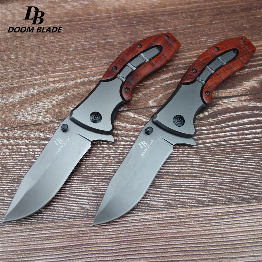 10PCS/LOT 7.9&quot Knives 57HRC Wooden Camping Outdoor Folding Portable Survival Rescue Tools Self-defense Multi Tactical Knife |