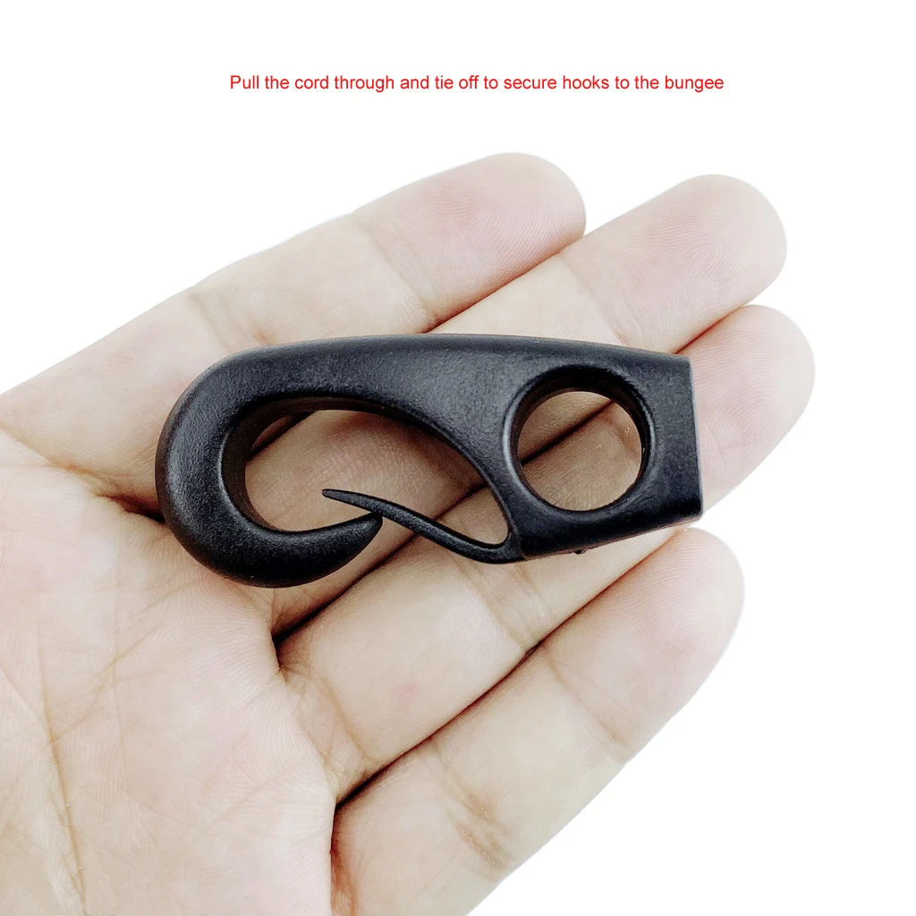 

2PCS Nylon Buckle Shock Cord Clip Hook Kayak Canoe Bungee Rope Line Rowing Boat Tie Cord Hook Clothesline Elastic Cord Lock Clip