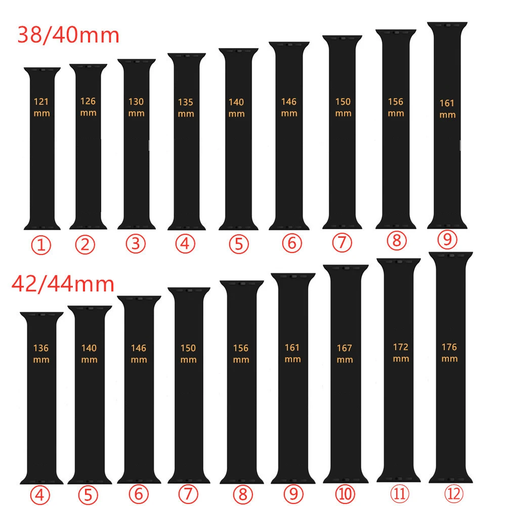 

Suitable for iWatch watch strap 38/40mm 42/44mm pure color silicone quality elastic multi-size wristband