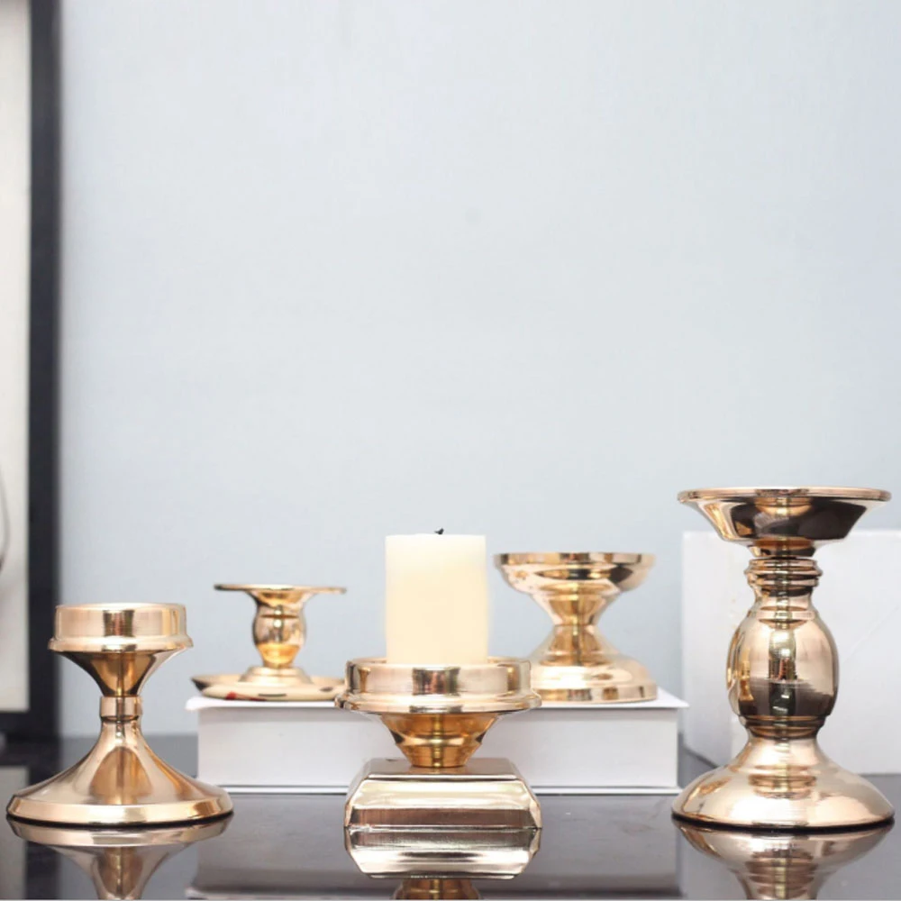 Металлический подсвечник с золотым покрытием простой и креативный подходящий