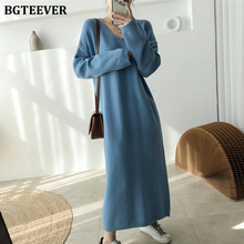 Bgteever-suéter de manga larga con cuello en v para mujer...