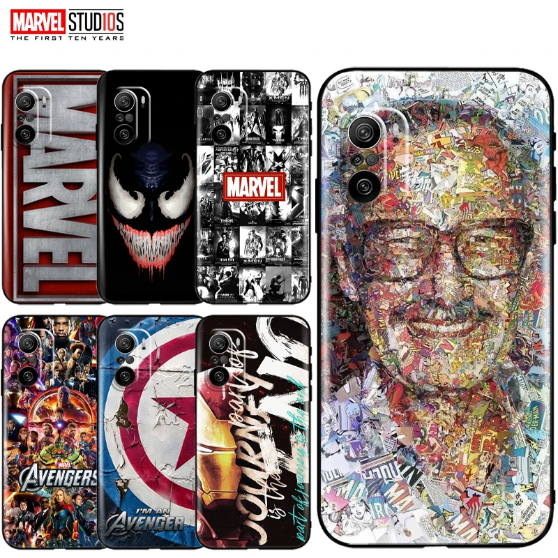 

Marvel Avengers Phone Case For Xiaomi Mi 11i Captain America IronMan SpiderMan Hulk Thor Venom Stan Lee Deadpool TPU Back funda