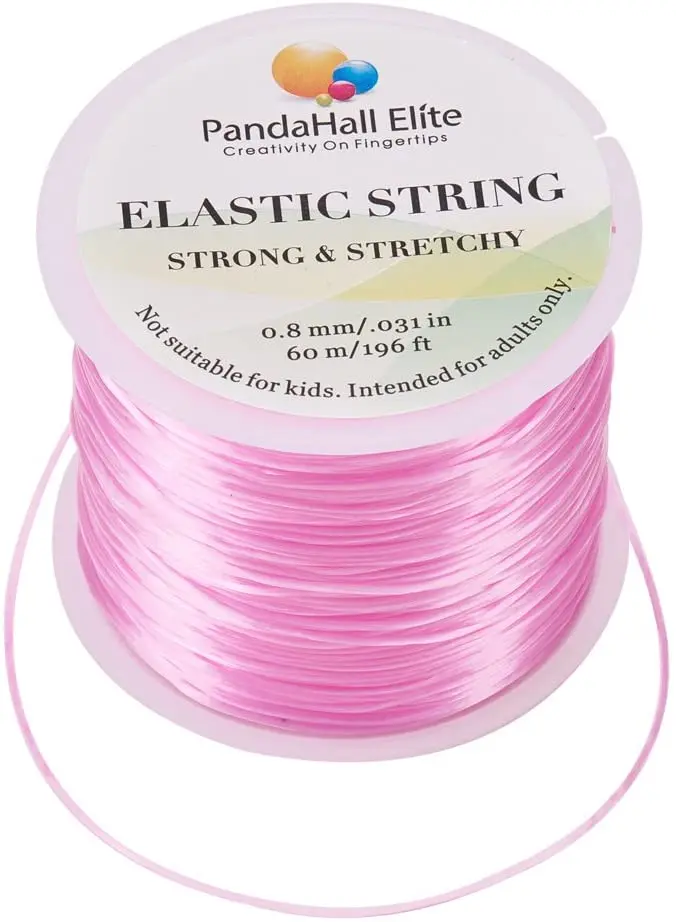 1 Roll 0.8mm Pink Elastic Stretch Polyester Jewelry Bracelet Crystal String Cord (60m/Roll) | Украшения и аксессуары