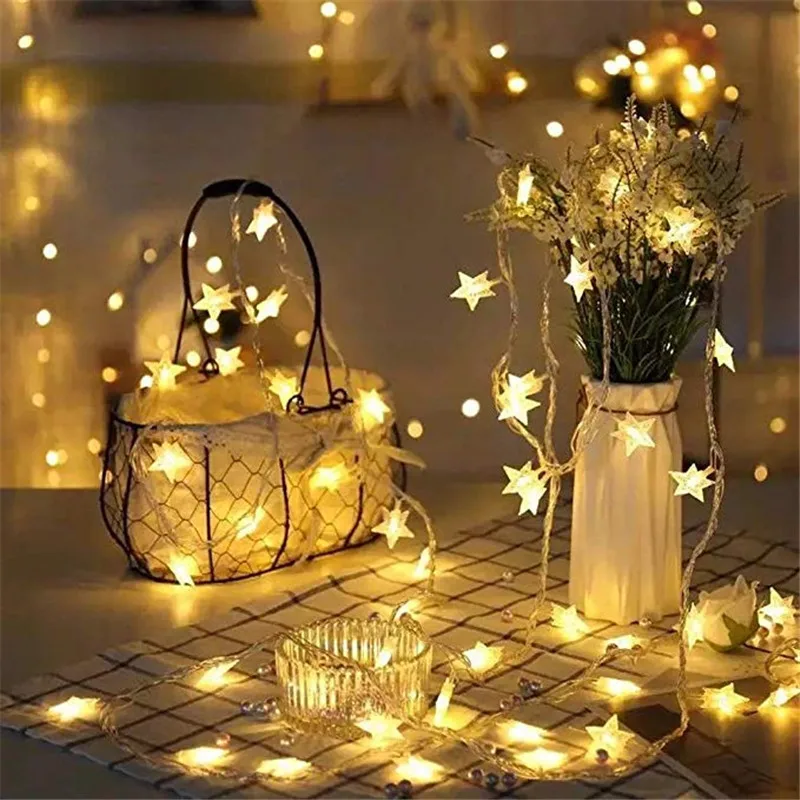 

10/40 Leds Star Light String Twinkle Garlands USB Battery Powered Christmas Lamp Holiday Party Wedding Decorative Fairy Lights