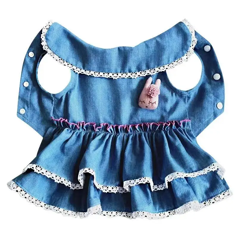 

New Dog Clothes Denim Skirt LoveCats And Dogs Pet Skirt Spring And Autumn Clothes Dogs Top Princess Dog Coat Cat Clothes