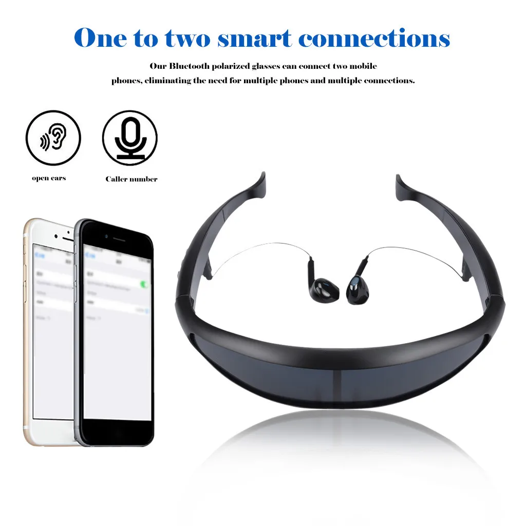 Эргономичные поляризованные очки солнцезащитные очки bluetooth-стереонаушники спортивная Гарнитура Bluetooth Смарт очки HD 120-180 мАч