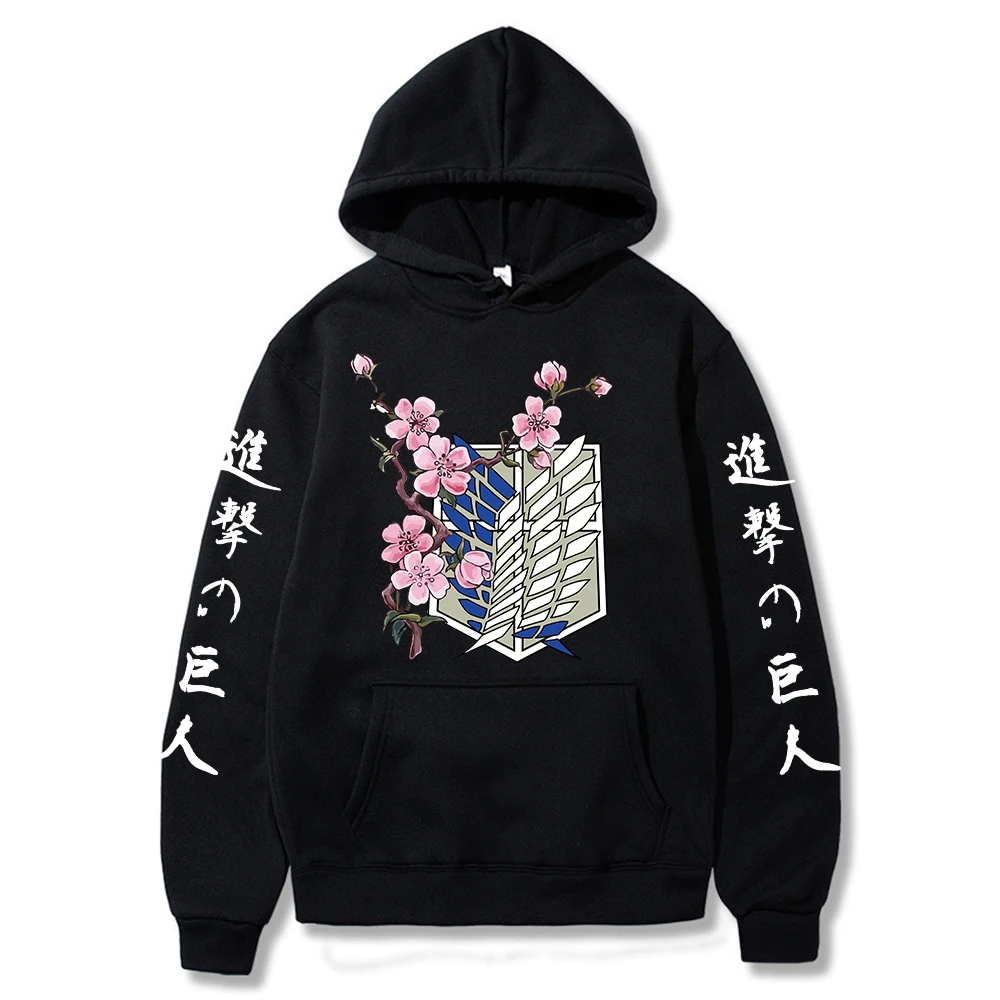 

Anime Attack on Titan Printed Long Sleeved Hoodie Men Women Tops Harajuku Clothes