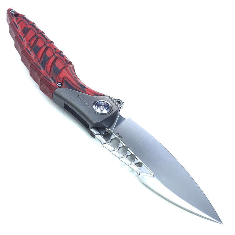 

RIKE M390 Powder Steel Blade Folding Knife Real 154CM Blade Carbon Fiber handle Outdoor Survival knives EDC Tool Pocket knives