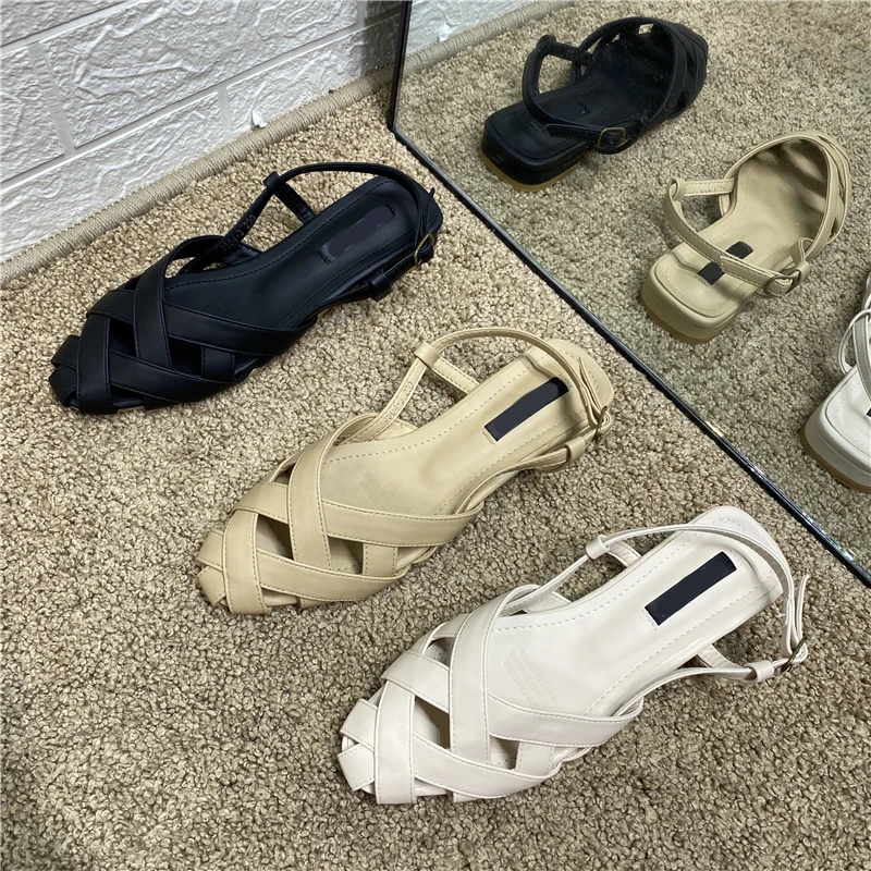 [DEAT] Новинка 2020 года Сезон весна лето Женские сандалии из искусственной кожи с