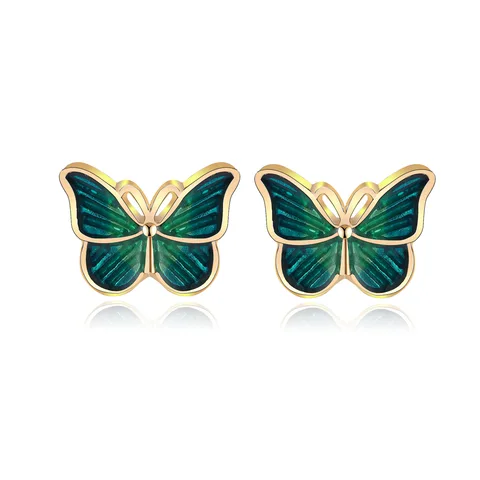 2022 корейские элегантные милые серьги-гвоздики с бабочками для женщин и девушек простые милые винтажные масляные серьги-гвоздики с крыльями бабочки серьги