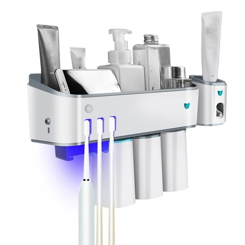 

Intelligent No Punching Toilet Ultraviolet Disinfection Mouthwash Cup Storage Toothbrush Shelf