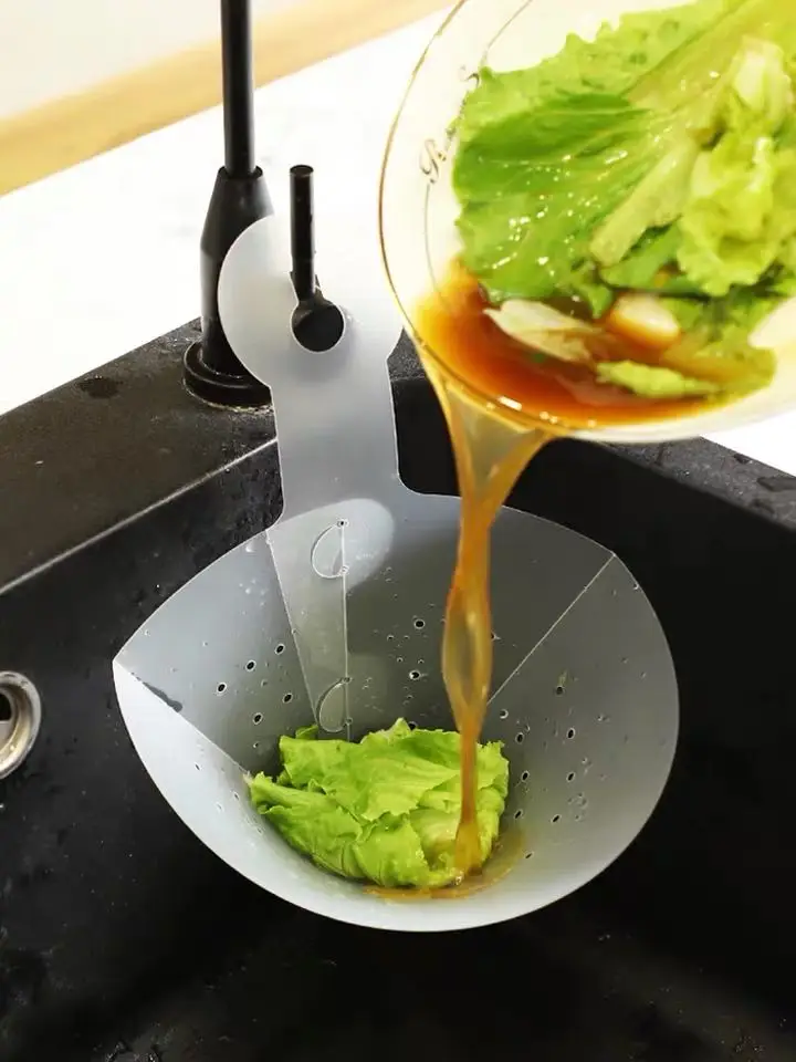 Фильтр для раковины автоматически представляет остатки супа складной фильтр