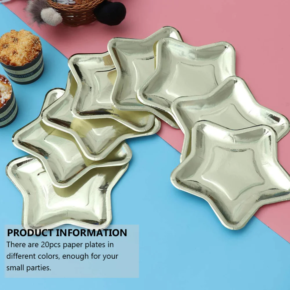 

20Pcs Disposable Paper Trays Eco-friendly Paper Plates Practical Party Trays