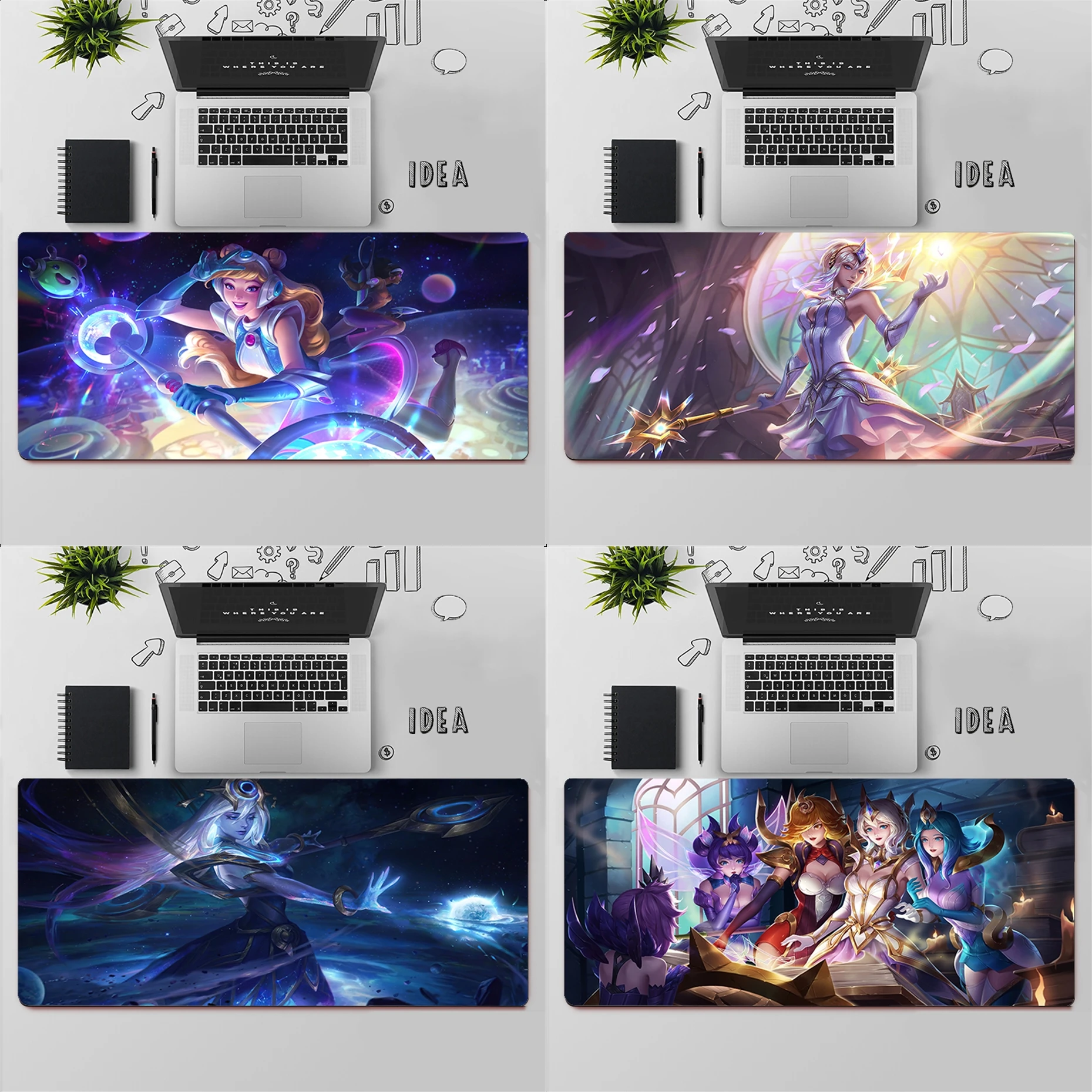 Gaming Mouse Pad Large Mouse Pad PC Gamer Computer Mouse Mat Big Mousepad Keyboard Desk Mat League of Legends Lux XXL Mause Pad