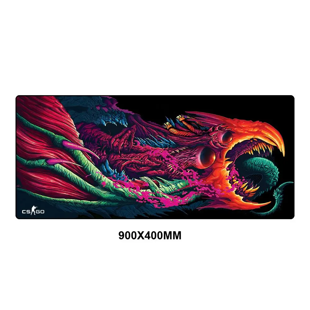 900x400MM Коврик для мыши CSGO большой коврик для мыши XL XXL резиновый противоскользящий Hyper Beast коврик для мыши коврики игровая мышь клавиатура CS GO скоростной коврик для мыши коврик - Цвет: 900x400MM
