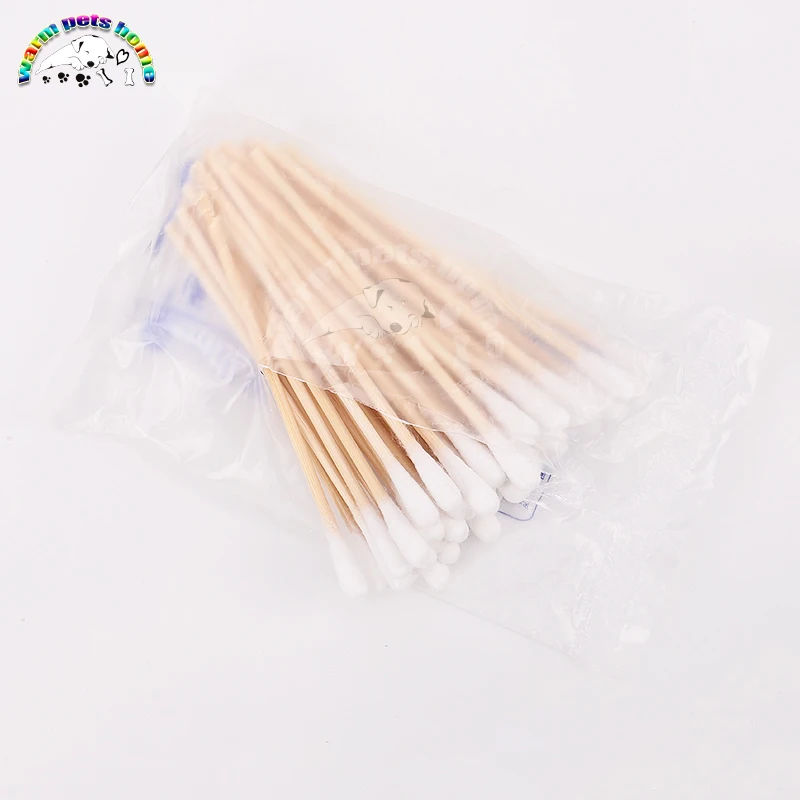 Стерильные ватные палочки аппликаторы односторонние с деревянной ручкой для
