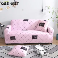 all inclusive printed pink elastic spandex modern fashionable sofa cover for living room 1 2 3 4 seateruniversal in all seasons