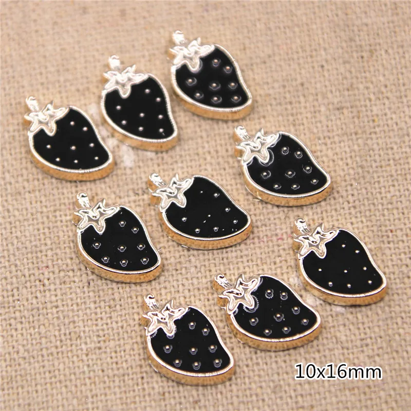 Пластиковая Клубничная красная/черная/белая декоративная задняя крышка 50 шт. 9 х15