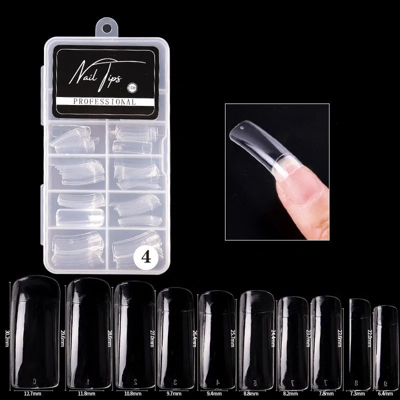 

100Pcs Clear Nail Gel Quick Building Mold Tips Nail Dual Forms Finger Extension Waterproof Nail Art UV Builder Nail Tools NTP-03