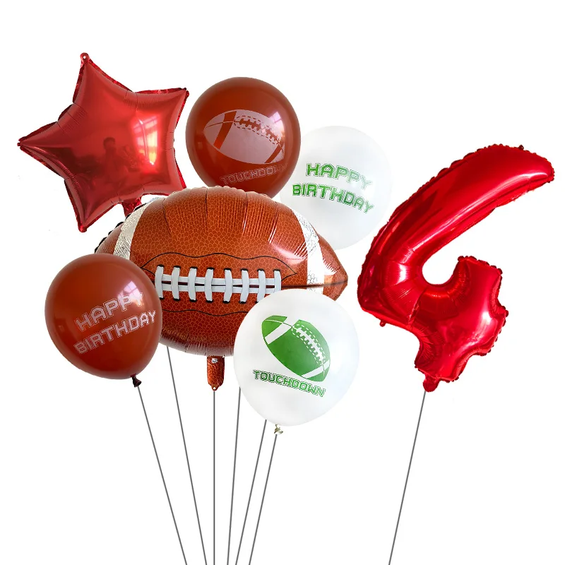 7 шт. новые футбольные Звездные воздушные фольгированные шары с гелием на день