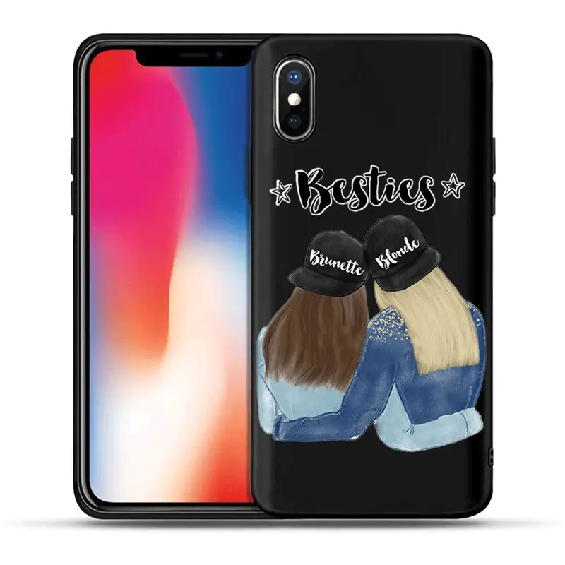 Лучший женский чехол для телефона iPhone X XR XS Max 8 7 6 6S Plus 5 Блестящий Матовый с принтом